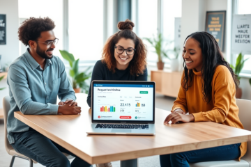 An engaging visual representing online credit requests and financial management.