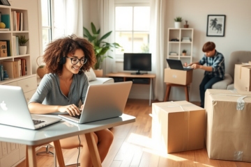 A person working from home with a laptop, exploring opportunities to make easy money.