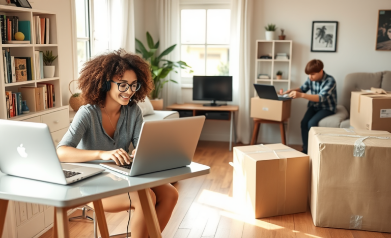 A person working from home with a laptop, exploring opportunities to make easy money.