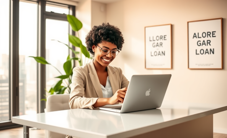 A person contemplating their customized loan options on a laptop.