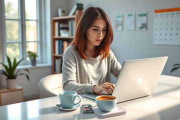 A person using a laptop to earn quick money online with few clicks.