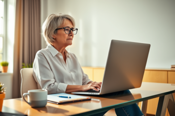 A person checking their available credit on a laptop.